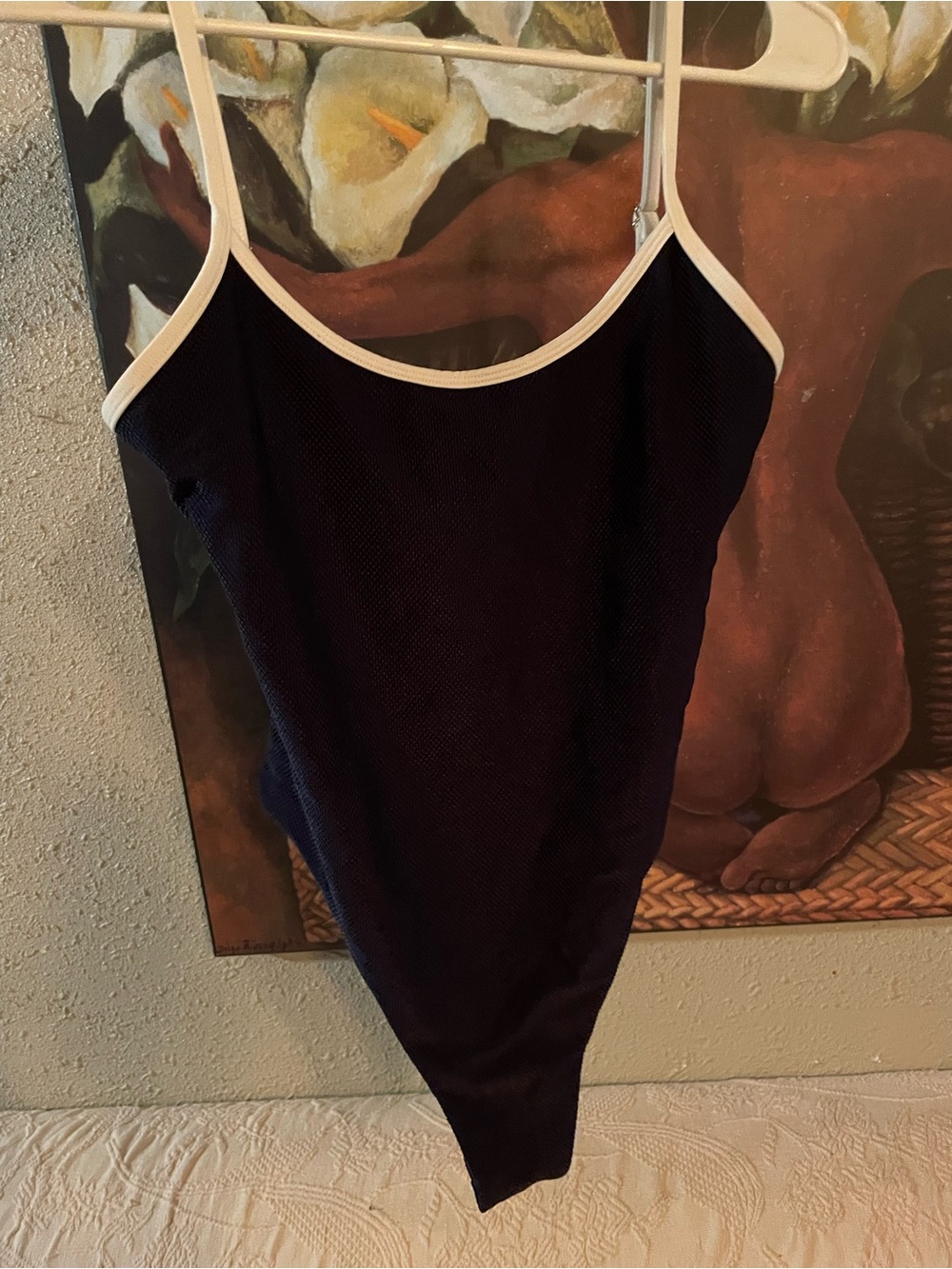 Thalassa Classic Navy One-Piece Swimsuit with Cream Trim